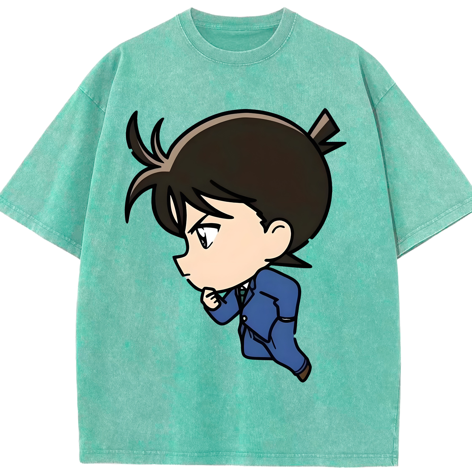 （画像用） 名探偵コナン 江戸川 コナン Detective Conan Conan Edogawa 綿100% ヴィンテージ風 半袖Tシャツ（フロントプリント）